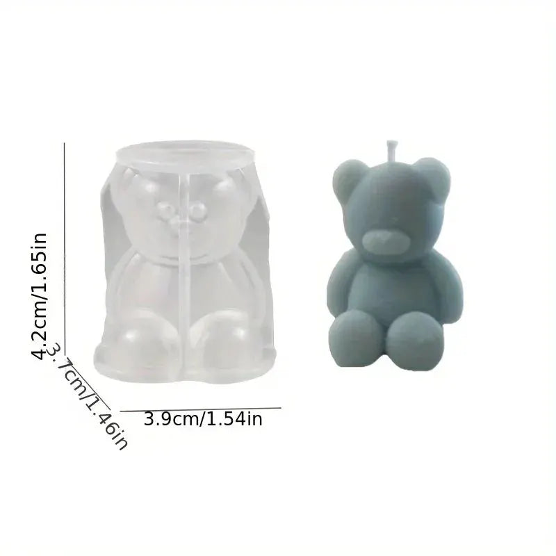 Silicone Bear Mold for Candles Soaps and Resin Casting Cute Animal Shape for Home Decor and Aromatherapy