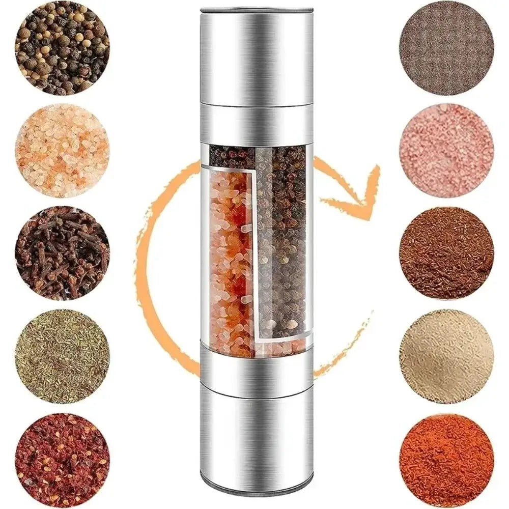 1pc Manual Pepper And Sea Salt Grinder Stainless Steel Spice Crusher Reusable Mill For Kitchen