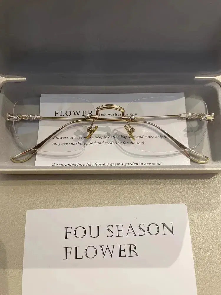 LumiView Square Rimless Anti Blue Light Glasses For Men And Women Reducing Eye Strain From Digital Screens