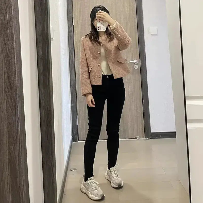 Women Thermal Skinny Jeans With Plush Lining Warm Winter Denim Pants