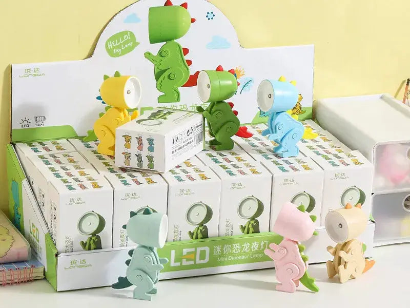 Mini night light LED cartoon police desk lamp set of 6 in assorted colors for kids