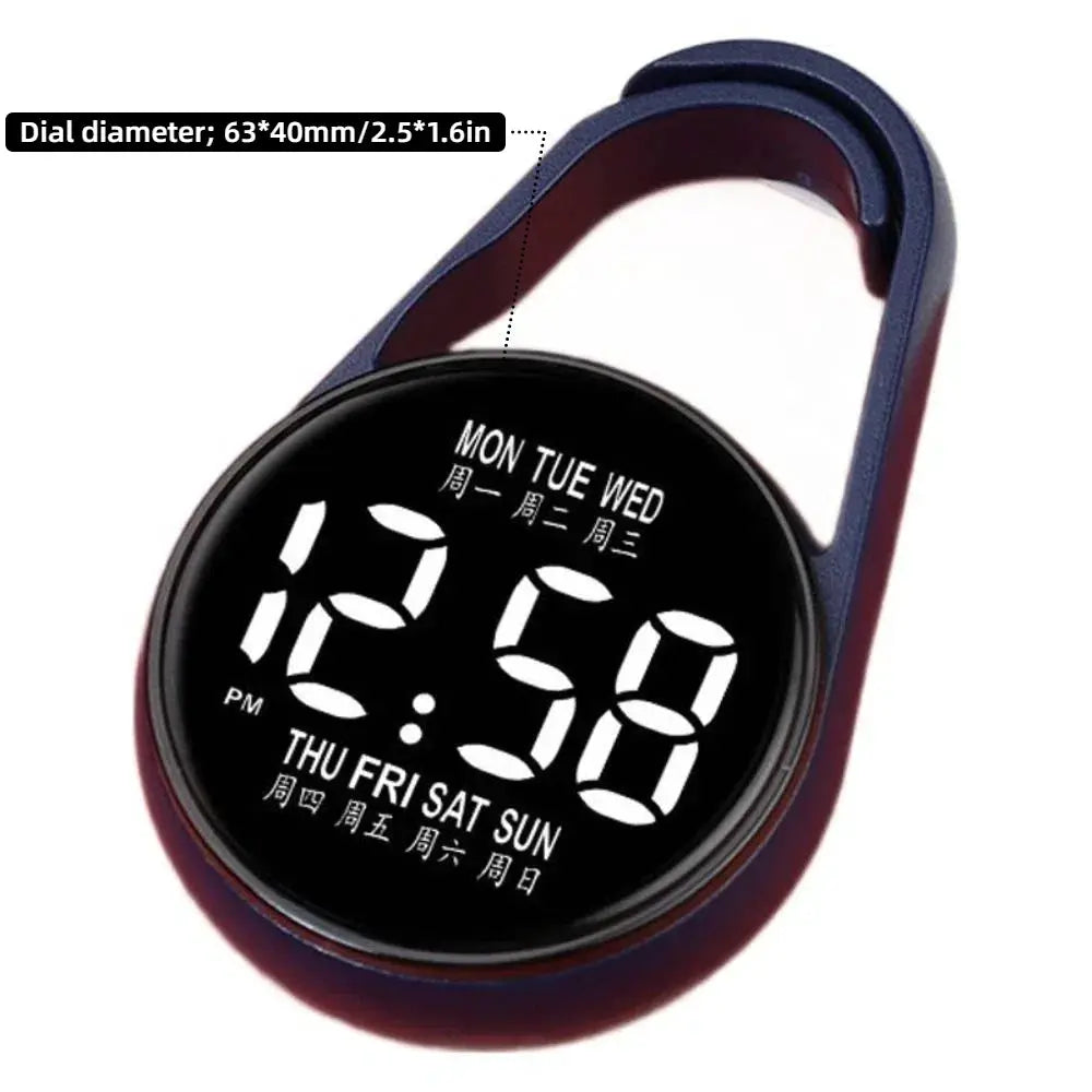 LumaTech LED Electronic Hanging Pocket Watch With Night Light And Clear Digital Time Display