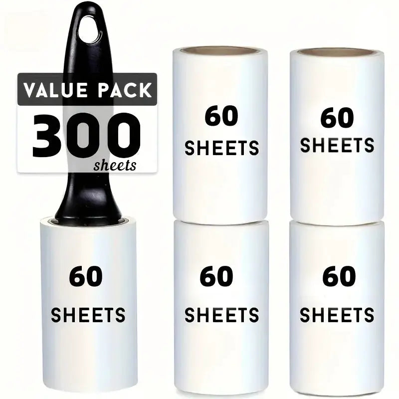Extra Sticky Lint Roller For Pet Hair Removal 60 Sheets Per Roll Ideal For Dog And Cat Owners