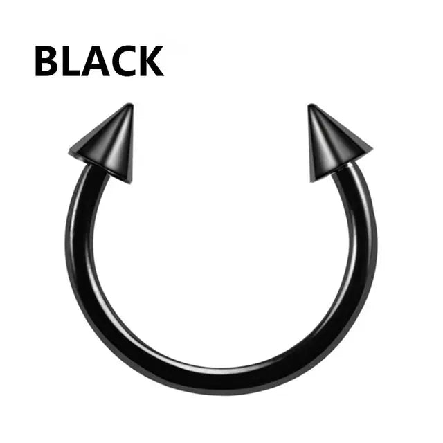 Stainless Steel Horseshoe Fake Nose Ring C Clip Septum Lip Hoop 1Pc For Women Men Jewelry