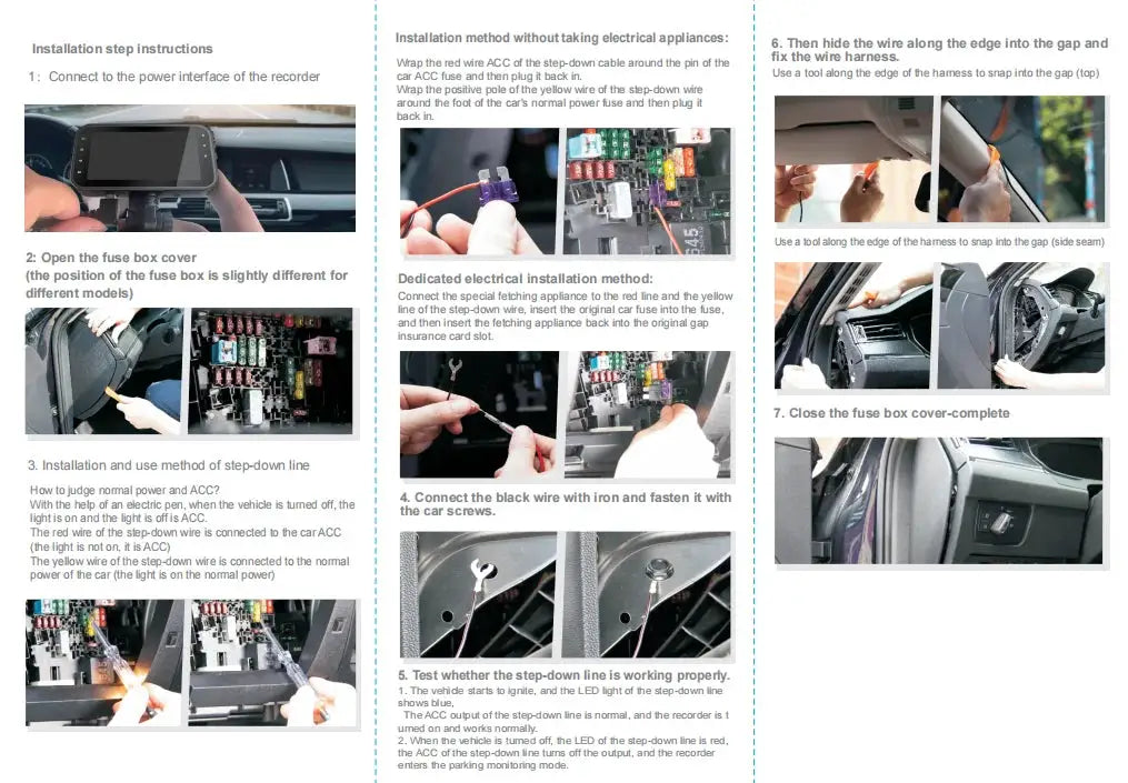 Simples Market 4K dash cam for cars with front and rear cameras, black; installation guide photos