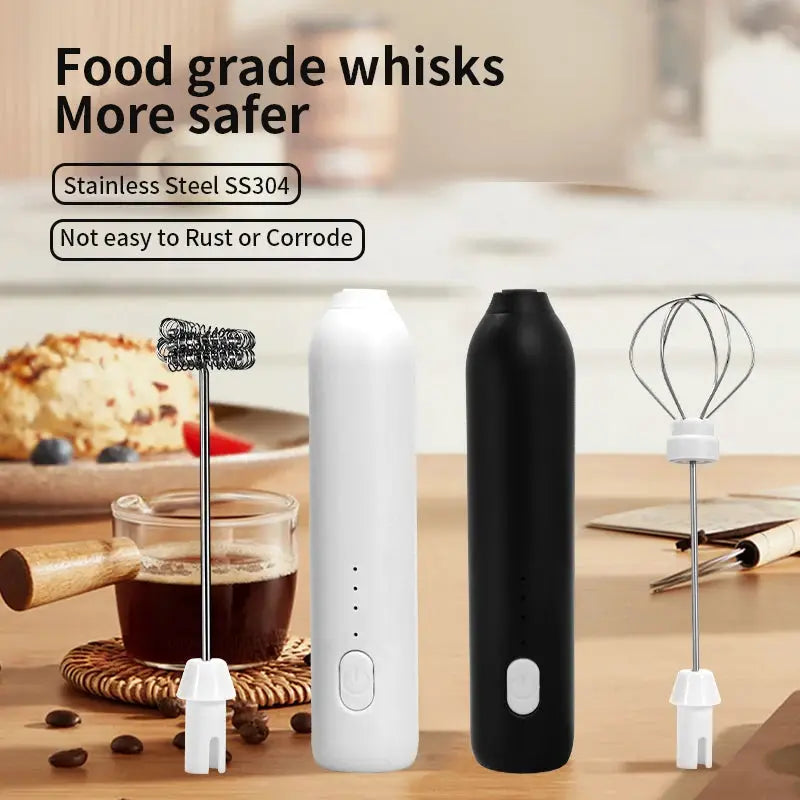 Wireless Electric Milk Frother And Egg Beater Type C Charging 3 Speeds Mini Handheld Foam Maker For Coffee