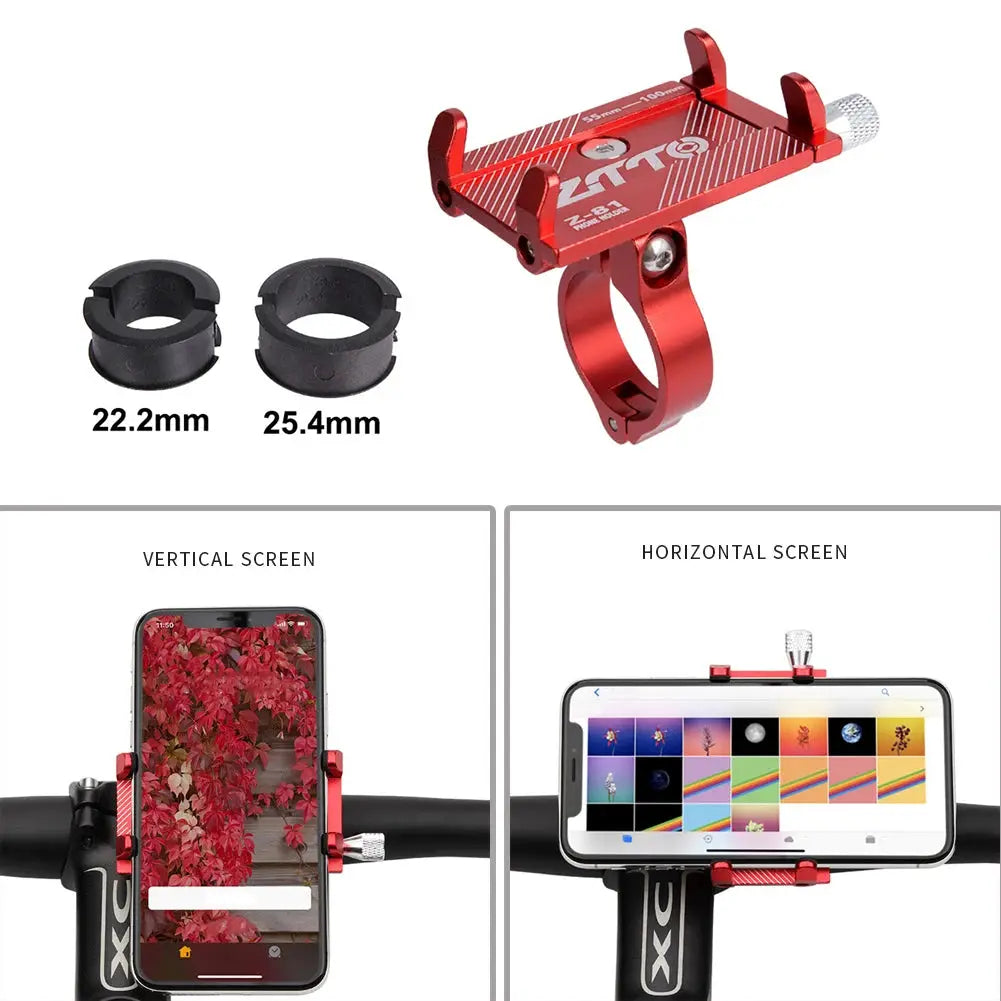 ZTTO Universal Bicycle Phone Holder Aluminum Alloy Mount For Bike And Motorcycle GPS Mobile On Handlebar M365