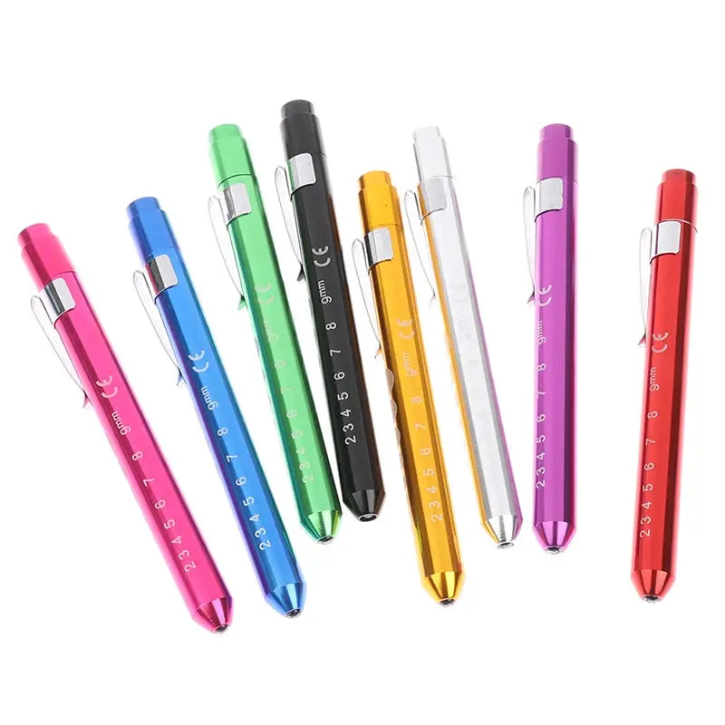 Medical Pen Light With Pupil Gauge Measurements LED Illumination Portable Aluminum Alloy Body Pocket Clip