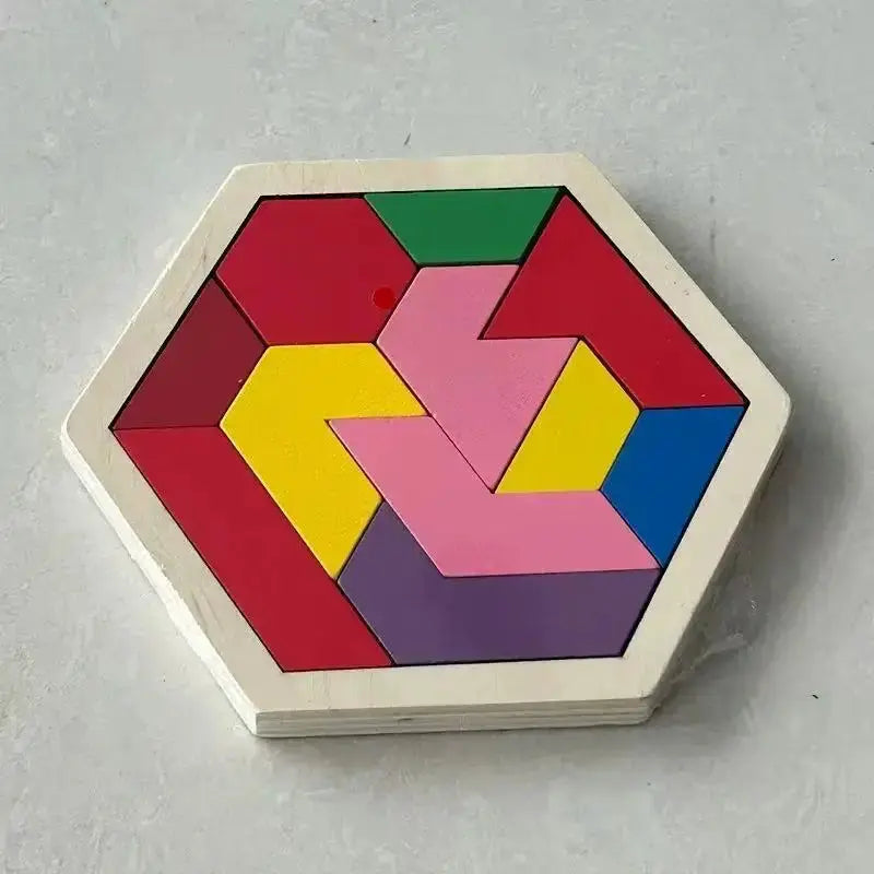 Wooden Geometric Shape Jigsaw Board Puzzles For Kids Children Brain Teaser Non Toxic Wood Toys Educational Development