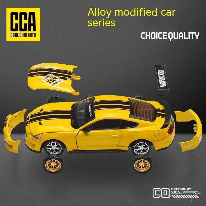 CCA DIY Customizable One to Forty Three Scale Ford Mustang Alloy Car Model Kit for Hobbyists and Enthusiasts