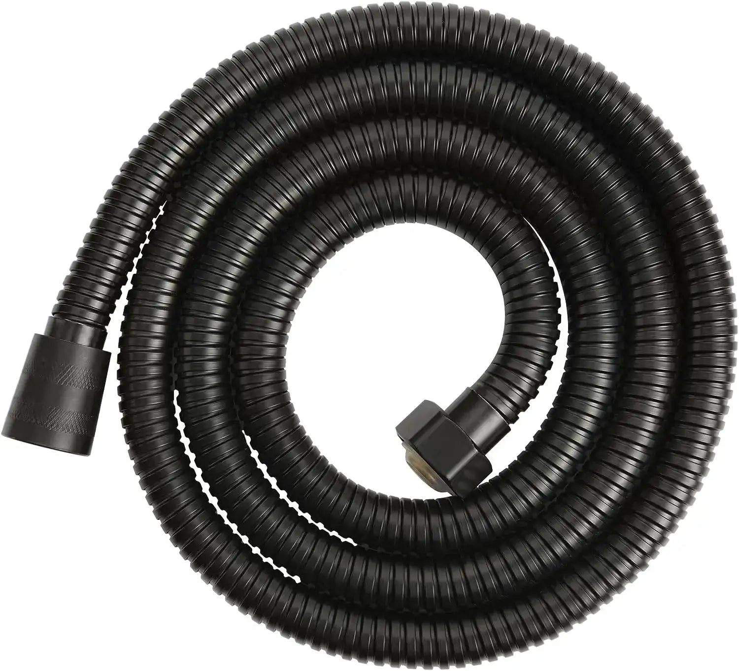 Shower hose, black ribbed tubing with plastic connectors by Simples Market