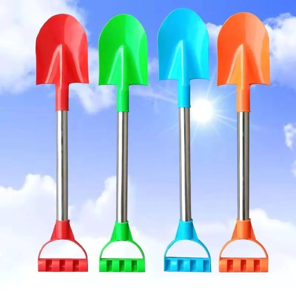 MSFTOYS 56cm Stainless Steel Beach Shovel For Sand And Snow Pointed Shovel Toy Thickened Outdoor Shovel For Kids Gift