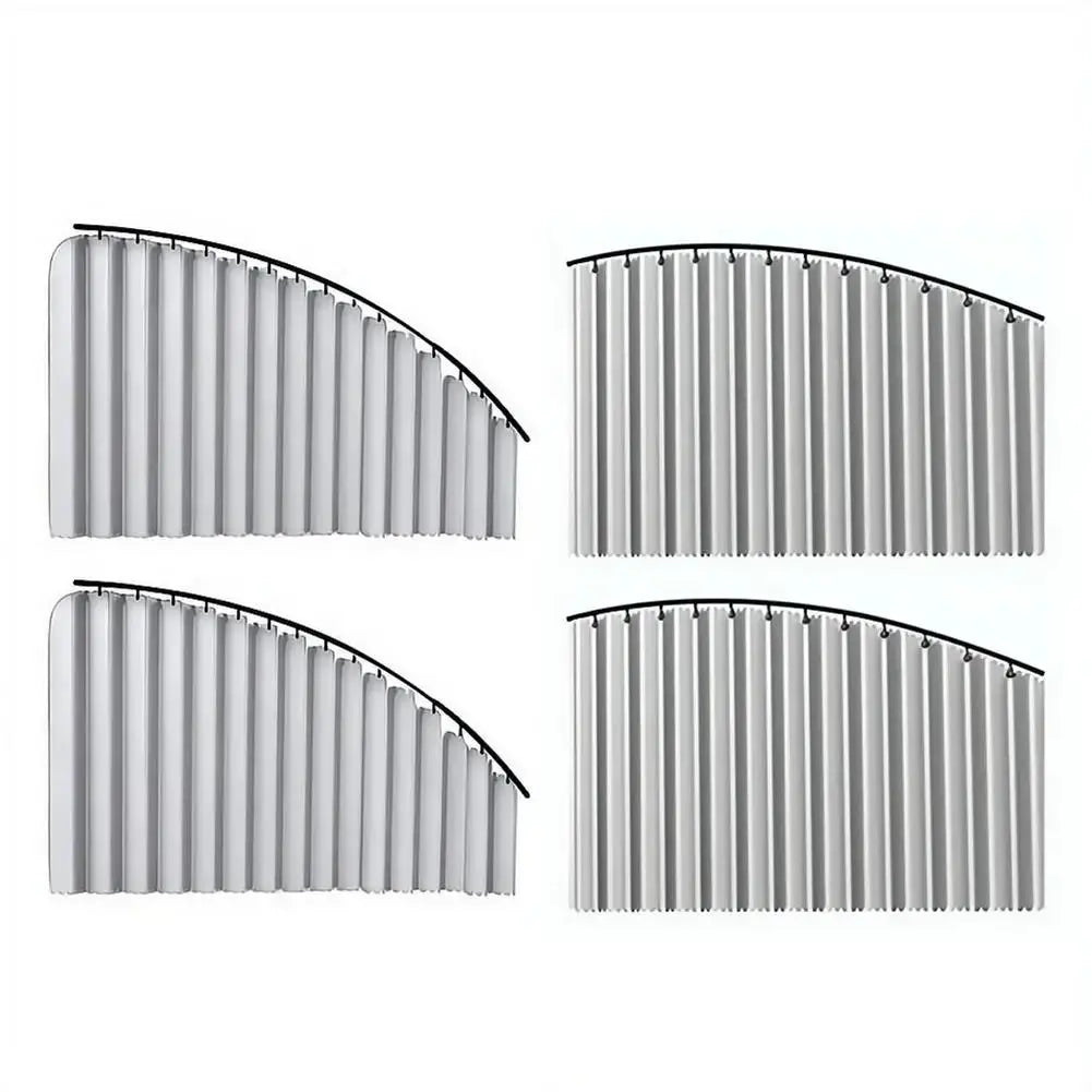 2/4Pcs car side window sun shades, foldable silver pleated panels with curved rail for sedan SUV, UV-blocking privacy