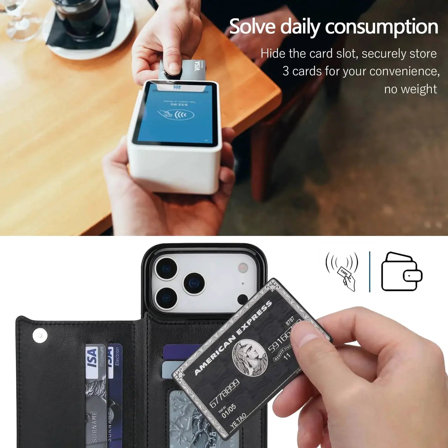 SureShield IPhone 17 Series Wallet Case With Card Holder Kickstand Dual Magnetic Clasp PU Leather
