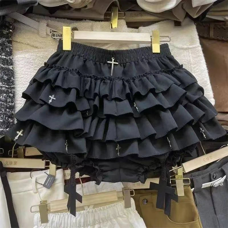 Tokyo Prep Co Y2K Ruffled Plaid Skirt With Punk Rock Subculture Vibe And Cute Preppy Twist