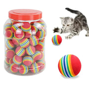 Rainbow EVA Cat Toy Ball Interactive Chewing Rattle Scratch Ball For Cats And Small Dogs Pet Toys