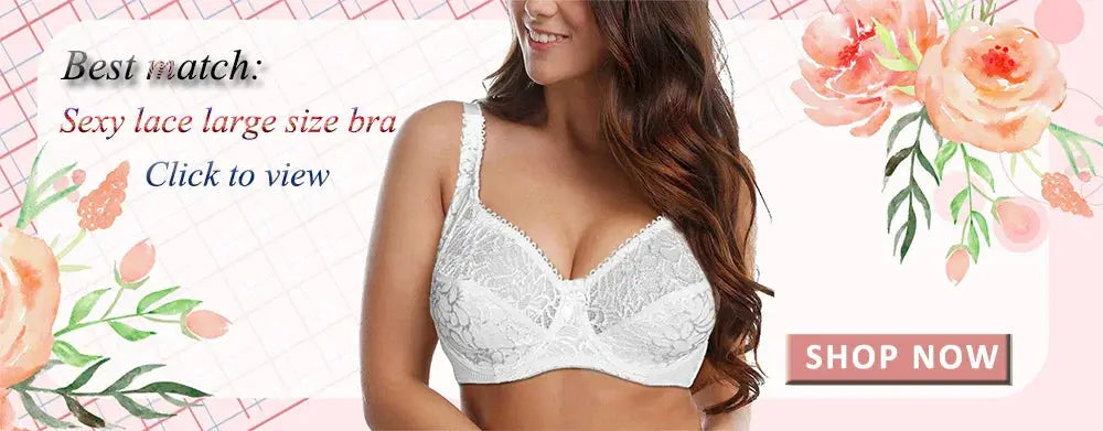 Bra white lace underwire for plus-size women, feminine lingerie