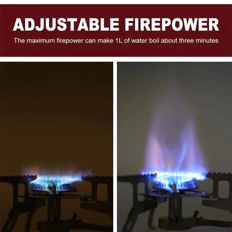 Camping Gas Stove Portable Folding Outdoor Backpacking Stove 3500W For Hiking And Picnics