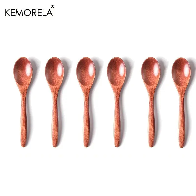 Wooden Tea Spoons Set of 1 2 6 Pieces Long Handle Coffee Stirring Spoons Honey Dessert Tableware