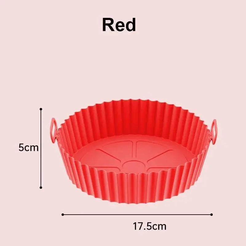 Reusable Air Fryer Silicone Liners Nonstick Food Grade Basket Accessory For Easy Cleanup