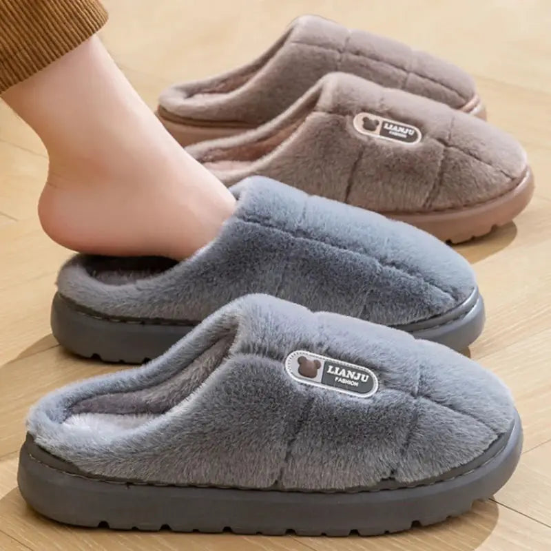 CozyNest Unisex Winter Slippers With Thick EVA Sole Non Slip Indoor Home Comfort Warm Footwear