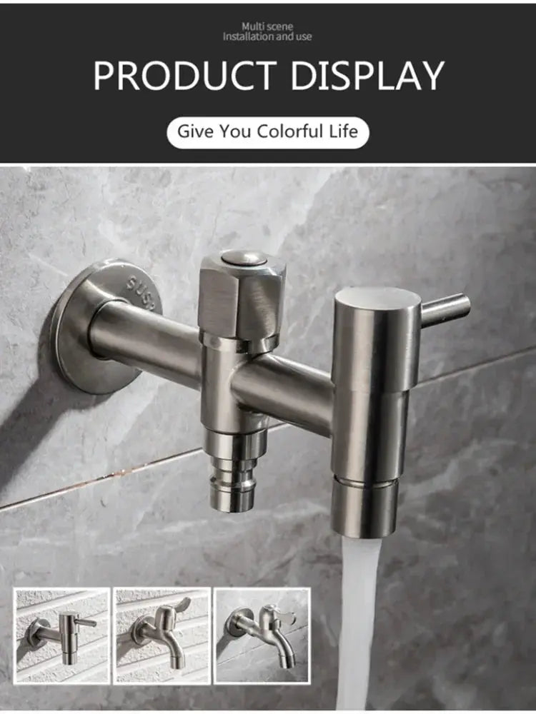 Brushed 304 stainless steel garden faucet, wall-mounted bibcock by Simples Market