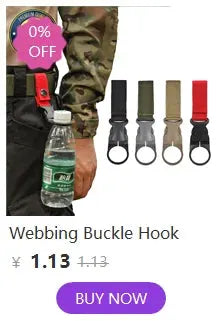 Webbing buckle hook keychain clips, nylon, assorted colors, 6-pack.