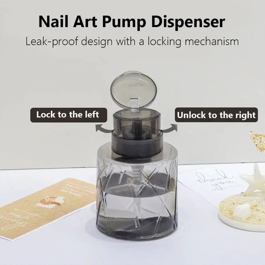 PureCare Refillable Lockable Pump Dispenser For Travel Nail Care And Makeup Remover Bottle