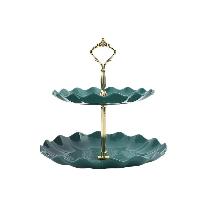 Double Layer Cake Stand Round Dessert Candy Display Tray For Wedding Party Home Decoration Exquisite