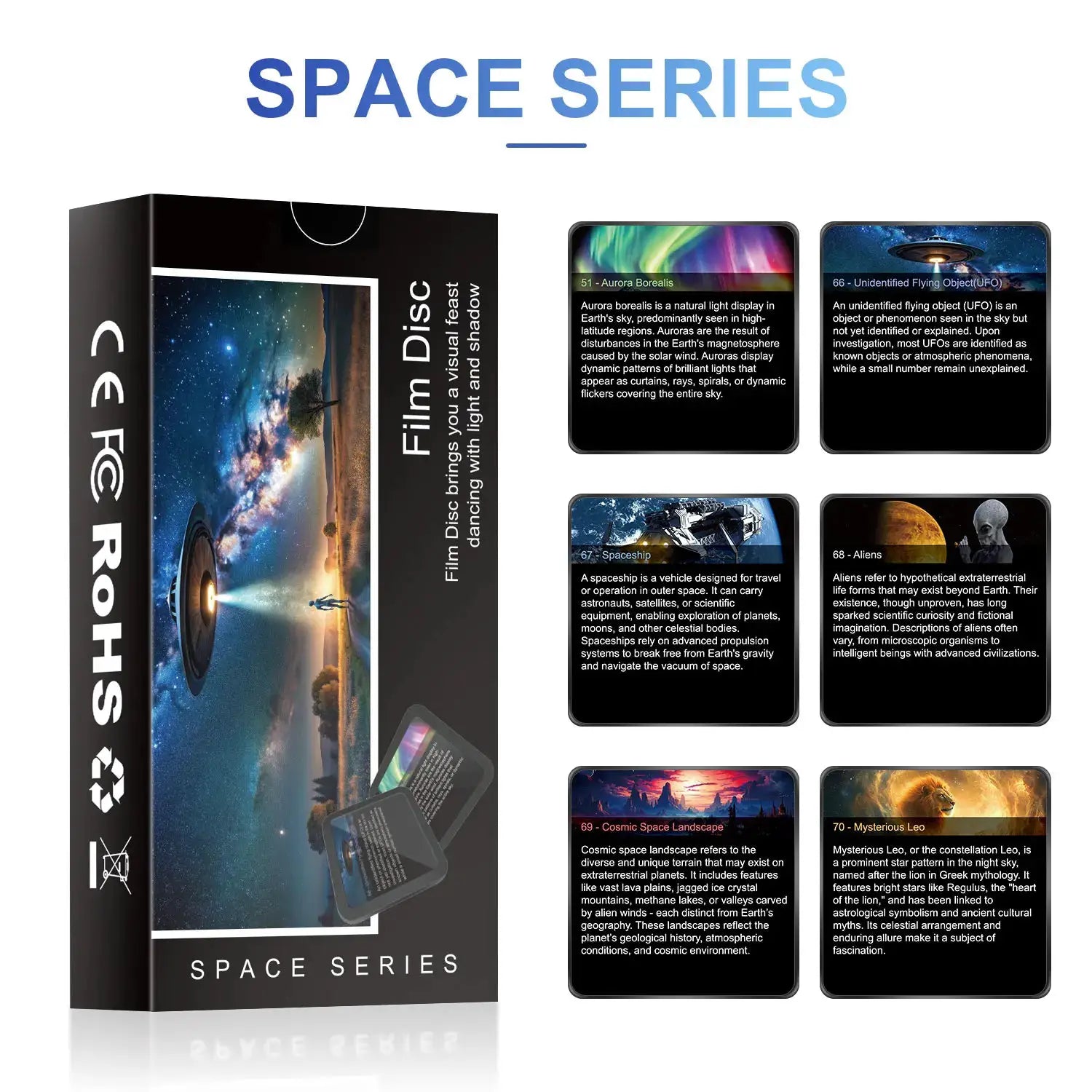 Six Pack Galaxy Projector Discs Night Light Starry Sky 4K Lenses