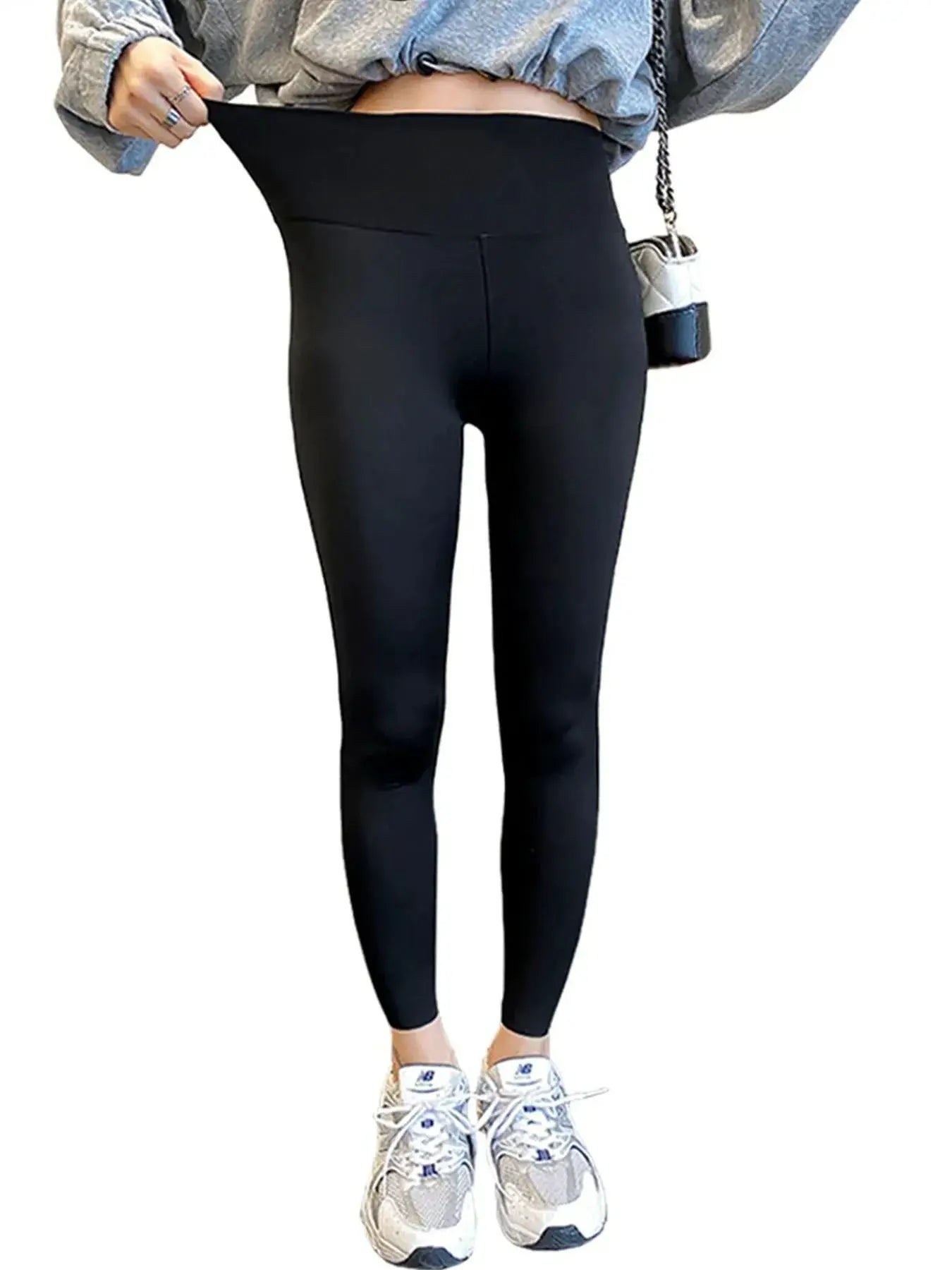Leggings Simples Market black high-waist, women's slim and tight-fitting for sports