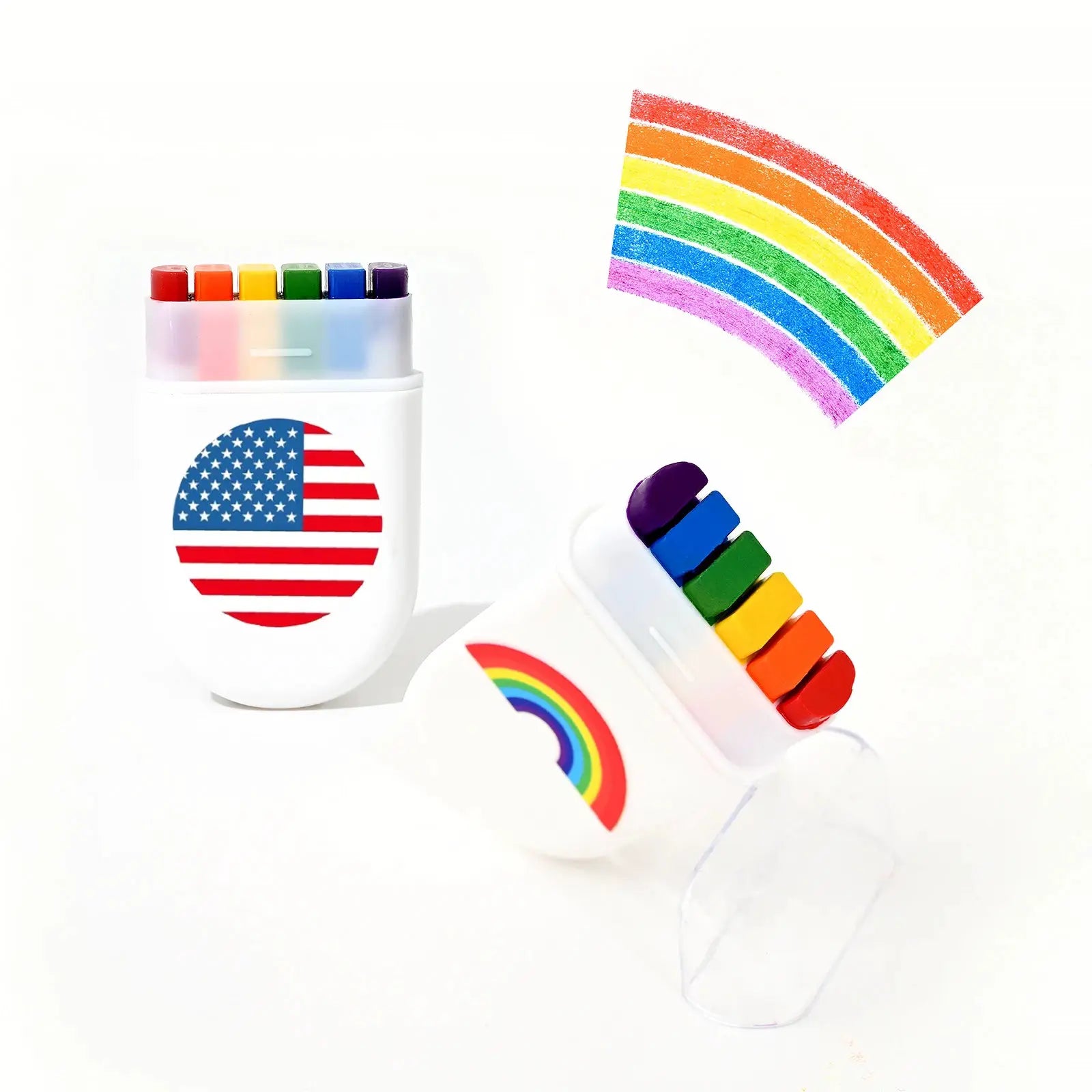 2 Pcs Rainbow Crayon Paint Color Set Oil Pastel Accessories For Birthday Party Christmas Halloween Gift