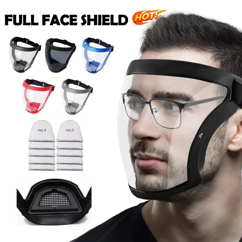 Transparent Face Shield Mask For Work Protection Reusable Protective Shield For Kitchen And Hospitality