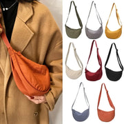 Casual nylon hobo crossbody bag for women by Simples Market; orange color shown among several color options.