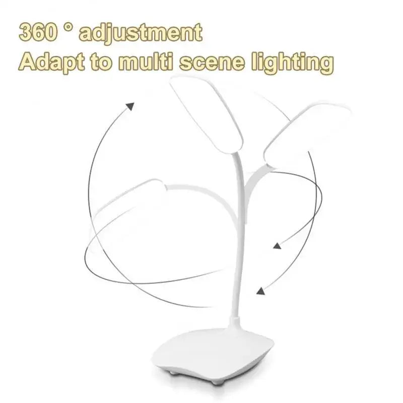 LuminaTech LED Desk Lamp USB Rechargeable Eye Protection Adjustable Brightness Desktop Light For Reading And Study