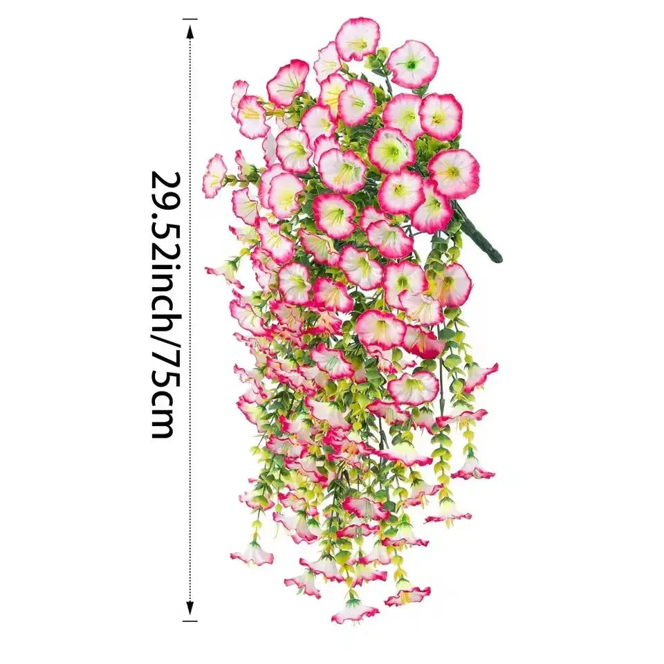 UV Resistant Artificial Morning Glory And Eucalyptus Hanging Decor For Home Garden Weddings Outdoor Use