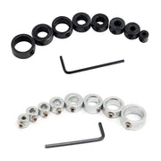 8 Piece Silver Drill Bit Limit Ring Set For Woodworking With Mini Wrench Positioning Ring And Drill Bit Adjustment Tool