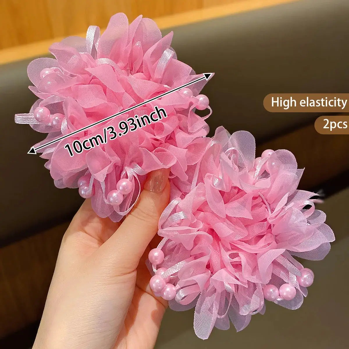 2 Pack Pink Cute Headbands for Girls Elastic Acrylic Hair Accessories for Children Casual Everyday Wear