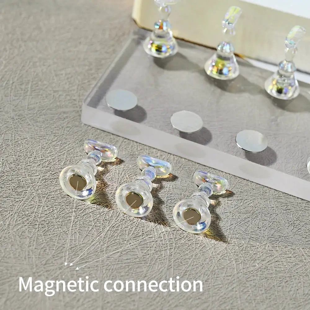 Aurora Nails Transparent Magnetic Nail Stand For Acrylic False Nails Holder For Training And Display