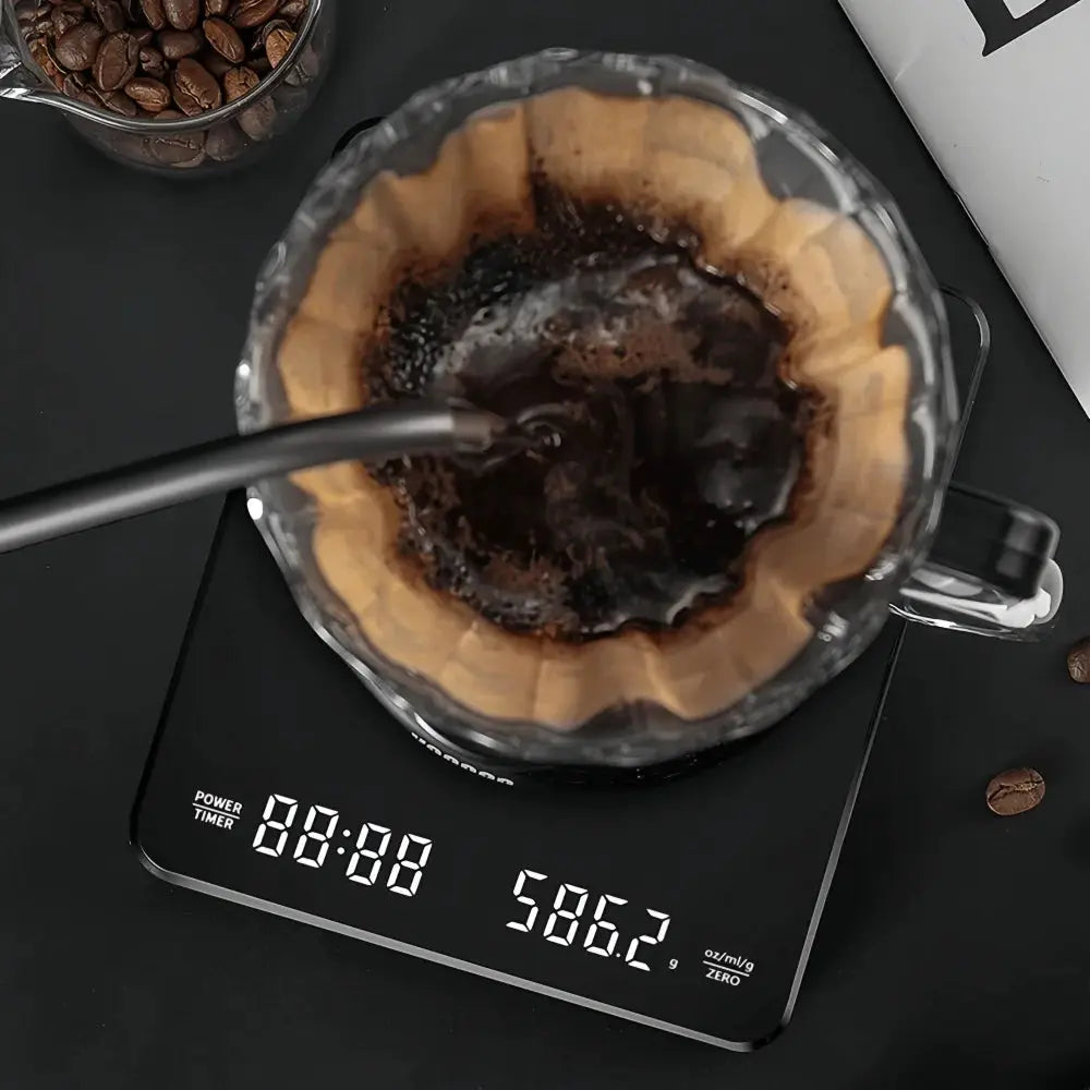 BrewMaster Pro Coffee Scale Waterproof Pad With LED Display USB Timing For Precise Home Brewing 3 Kg To 5 Kg
