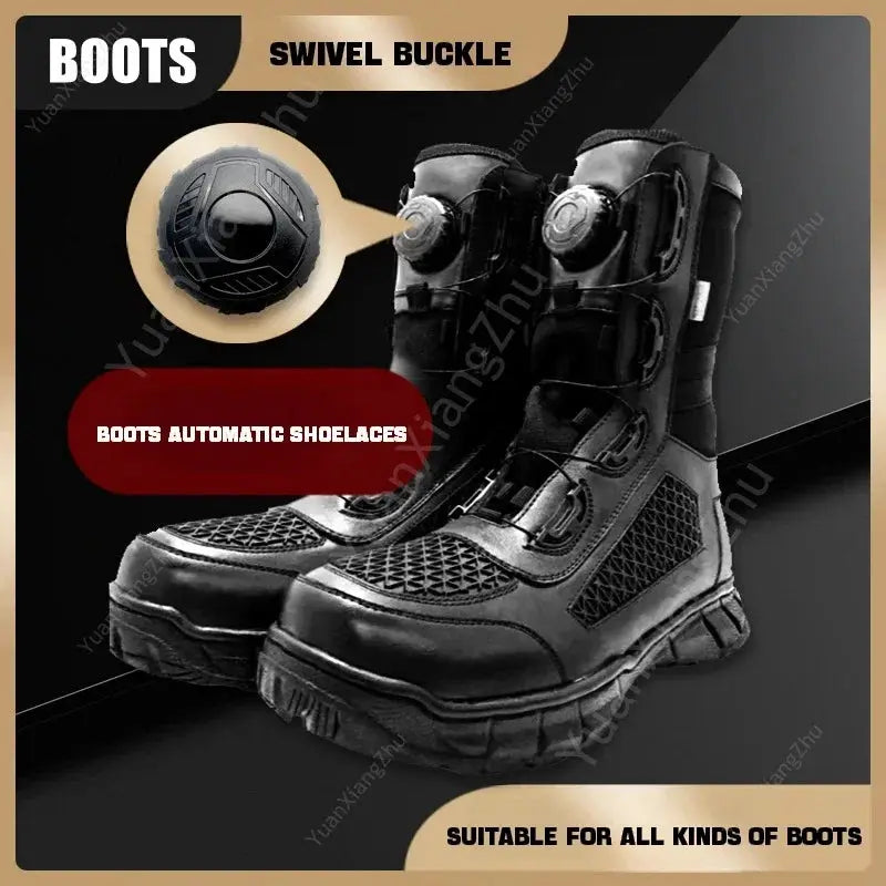 Simples Market boots with automatic swivel-buckle shoelaces; black, 1 pair, suitable for all boots