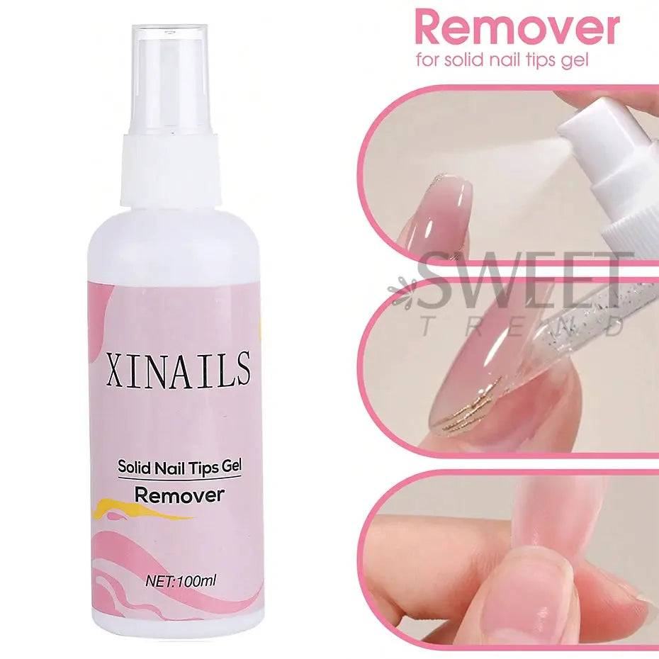 NailEase Gel Remover For False Nails 100ml Non Acetone Formula Softens Press On Nails Safely