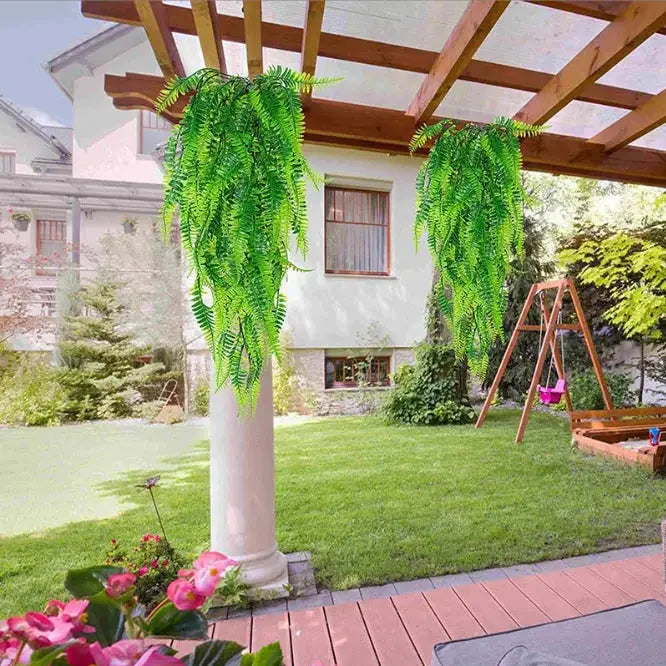 90cm artificial hanging ivy vines (set of 2) for decor, Simples Market green plastic fern garland