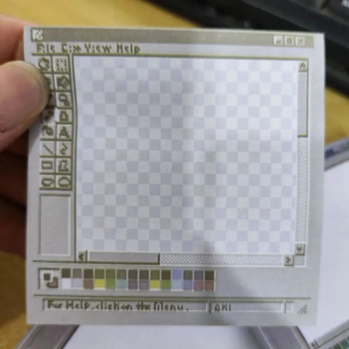 Notepad with retro computer-drawing tools pattern, 50-page, minimalist color scheme