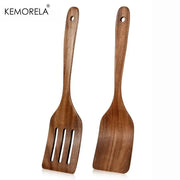 Natural Wooden Cooking Spatula Set For Baking Flipping And Stirring Non Scratch Nonstick Pan Safe Kitchen Tools