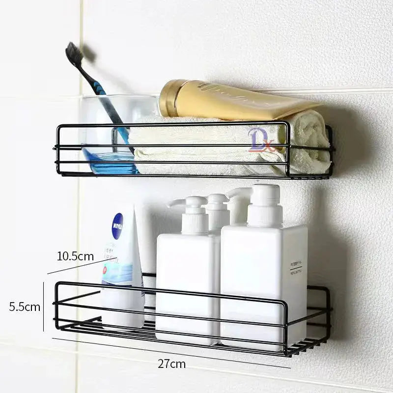 NovaLine Corner Frame Iron Shelf For Bathroom And Kitchen Punch Free Mounted Storage Rack For Shower And Cabinet