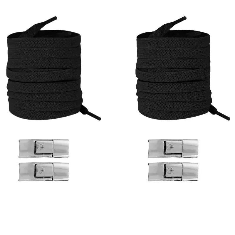 Elastic No Tie Shoelaces Press Lock For Sneakers 8mm Widened Flat Laces For Kids And Adults