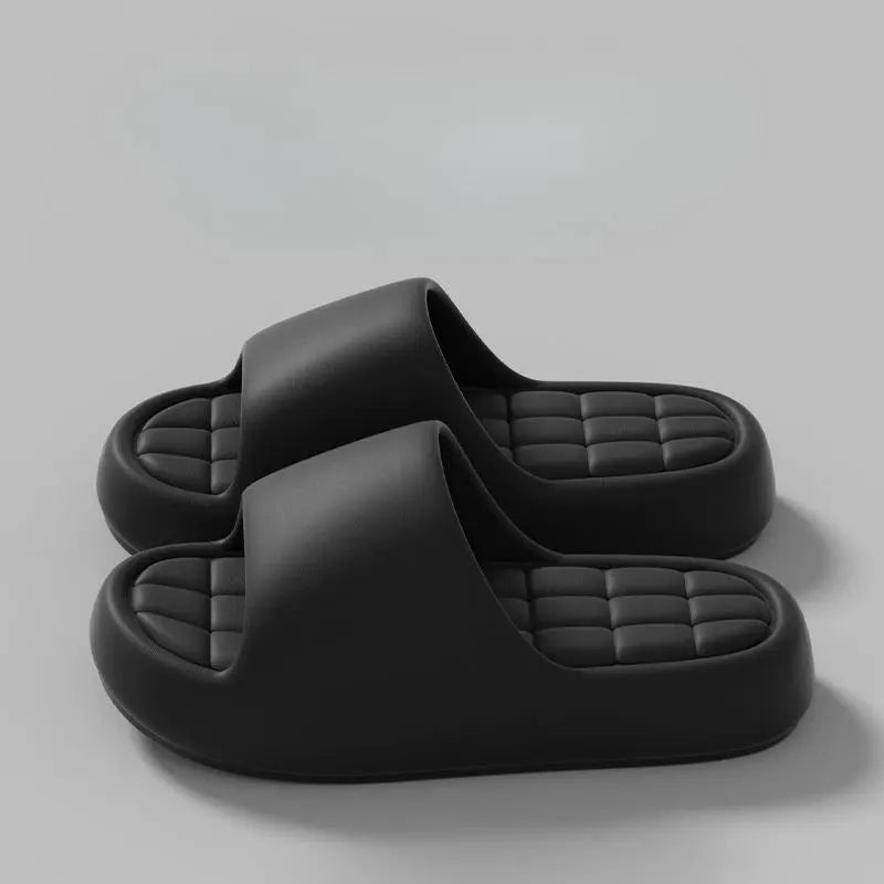 Unisex Cloud Cushion Slides With Thick Platform And Non Slip Sole Indoor Slippers For Summer Comfort