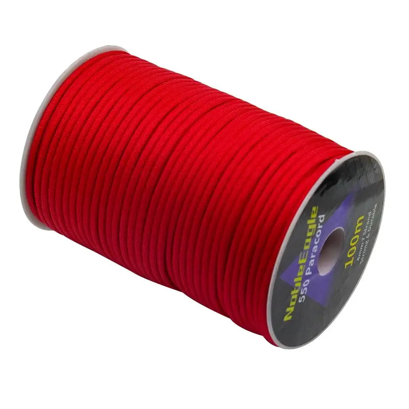 Military 550 paracord rope spool in red, 4mm 7-strand nylon cord by Simples Market