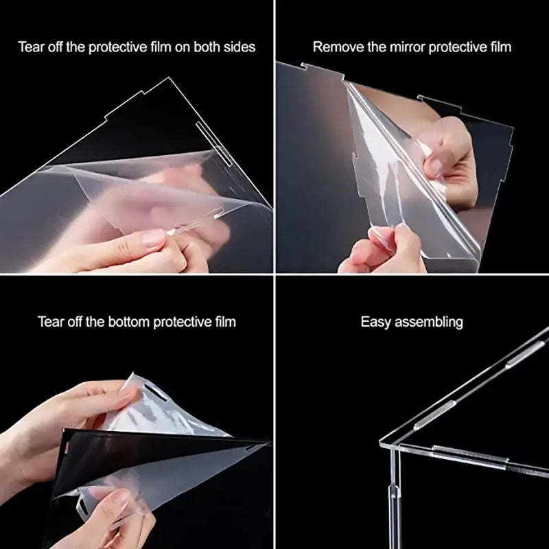 Acrylic Display Case Clear Small Dustproof Box For Building Blocks Toy Dolls Car Models Assembly